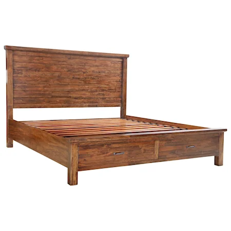 King Rustic Storage Bed